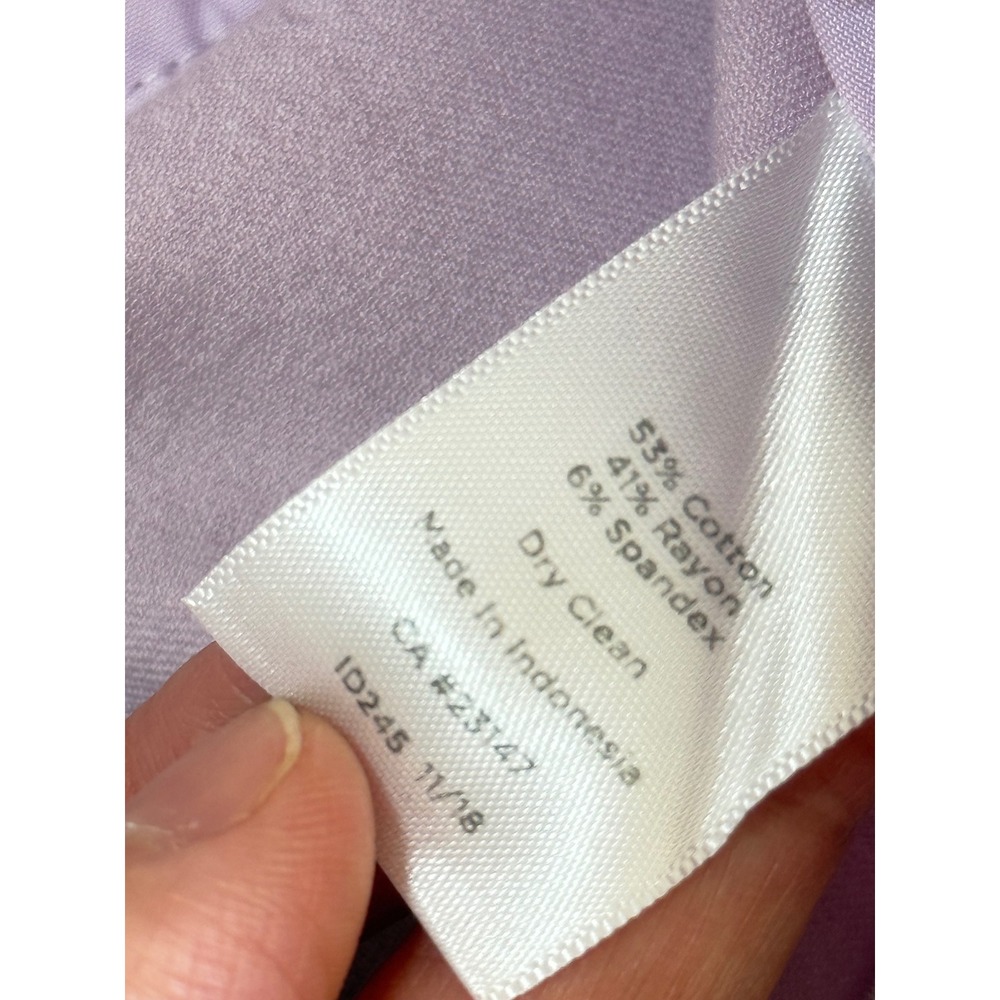 Talbots Chatham Crop Pants Womens 16 Lavender Purple Scallop Hem Side Zip ID245 - Picture 6 of 13